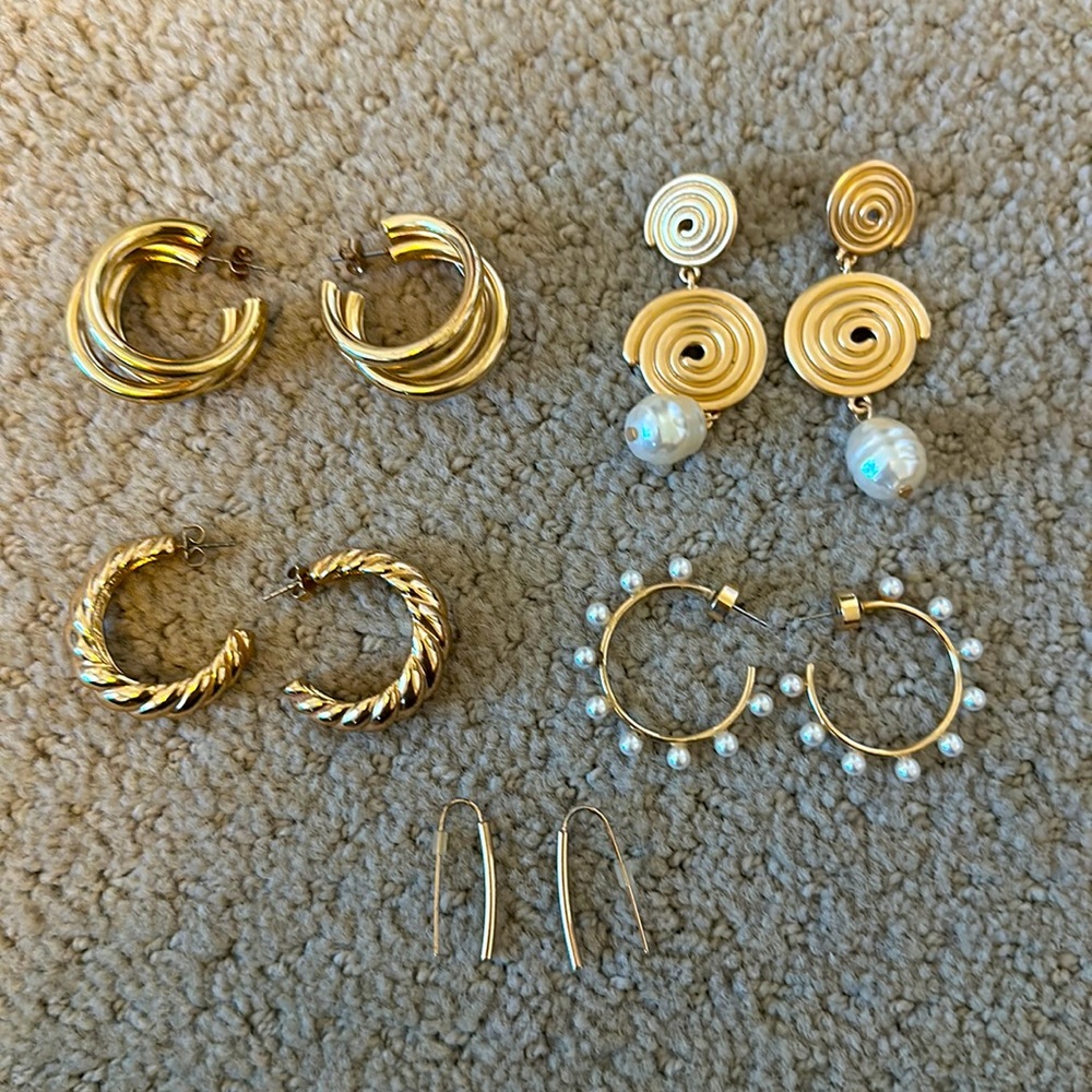 Gold and Pearl Earring Bundle